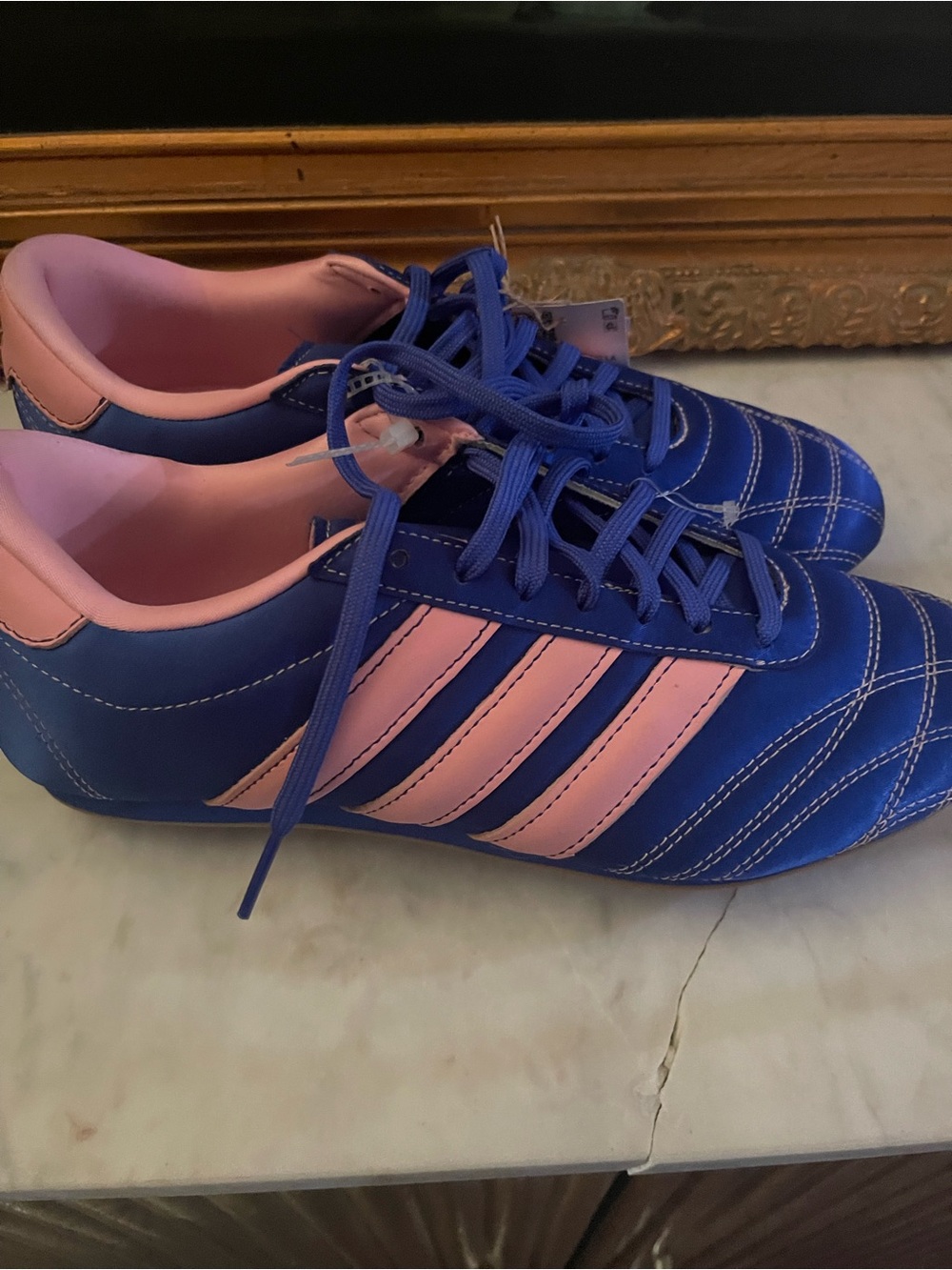 adidas Blue and Pink Taekwondo Sneakers